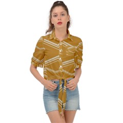 Abstract Geometric Design    Tie Front Shirt  by Eskimos