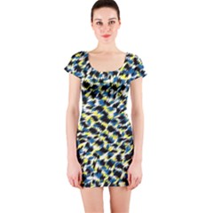 Digital Animal  Print Short Sleeve Bodycon Dress by Sparkle