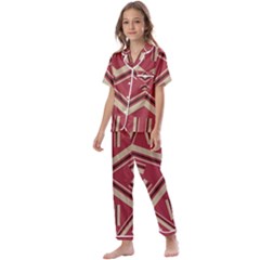 Abstract Pattern Geometric Backgrounds   Kids  Satin Short Sleeve Pajamas Set by Eskimos