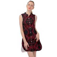 Abstract Pattern Geometric Backgrounds   Sleeveless Shirt Dress by Eskimos