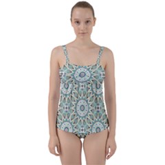 Mandala  Twist Front Tankini Set by zappwaits