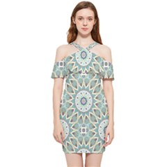 Mandala  Shoulder Frill Bodycon Summer Dress by zappwaits