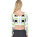 Agender Flag Plaid Long Sleeve Crop Top View2