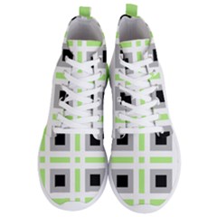 Agender Flag Plaid Men s Lightweight High Top Sneakers by WetdryvacsLair