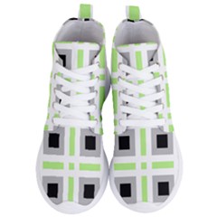 Agender Flag Plaid Women s Lightweight High Top Sneakers by WetdryvacsLair