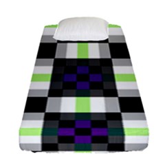 Agender Flag Plaid With Difference Fitted Sheet (single Size) by WetdryvacsLair