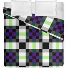 Agender Flag Plaid With Difference Duvet Cover Double Side (king Size) by WetdryvacsLair