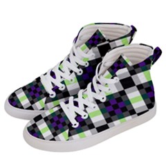 Agender Flag Plaid With Difference Men s Hi-top Skate Sneakers by WetdryvacsLair