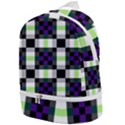 Agender Flag Plaid With Difference Zip Bottom Backpack View1