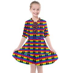 Double Black Diamond Pride Bar Kids  All Frills Chiffon Dress by WetdryvacsLair