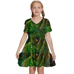 Stp 0111 Cross And Cross Kids  Short Sleeve Tiered Mini Dress by WetdryvacsLair