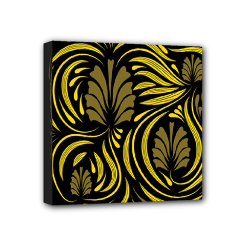 Folk Flowers Floral Art Print Flowers Abstract Art  Mini Canvas 4  X 4  (stretched) by Eskimos