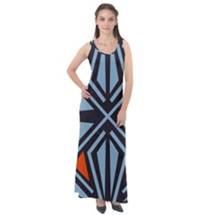 Abstract Geometric Design    Sleeveless Velour Maxi Dress by Eskimos