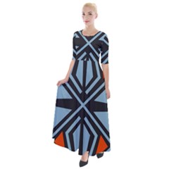 Abstract Geometric Design    Half Sleeves Maxi Dress by Eskimos