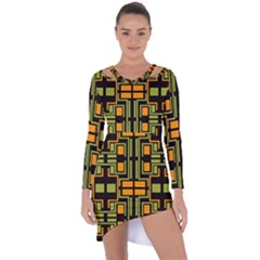 Abstract Geometric Design    Asymmetric Cut-out Shift Dress by Eskimos