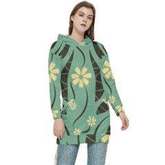 Folk Flowers Print Floral Pattern Ethnic Art Women s Long Oversized Pullover Hoodie by Eskimos