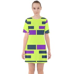 Abstract Pattern Geometric Backgrounds Sixties Short Sleeve Mini Dress by Eskimos