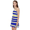 Blue and Red Stripes yellow Short Frill Dress View2