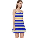 Blue and Red Stripes yellow Short Frill Dress View3