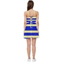 Blue and Red Stripes yellow Short Frill Dress View4