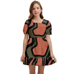 Abstract Pattern Geometric Backgrounds Kids  Short Sleeve Dolly Dress by Eskimos