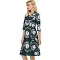 Folk flowers print Floral pattern Ethnic art Classy Knee Length Dress View3