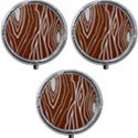 Wooden Texture Vector Background Mini Round Pill Box (Pack of 3) View1
