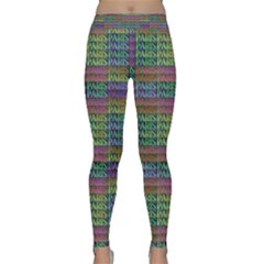 Paris Words Motif Colorful Pattern Classic Yoga Leggings by dflcprintsclothing