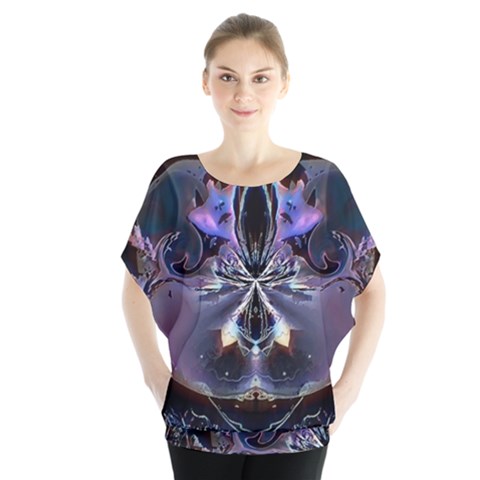 The High Priestess Card Batwing Chiffon Blouse by MRNStudios