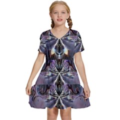 The High Priestess Card Kids  Short Sleeve Tiered Mini Dress by MRNStudios