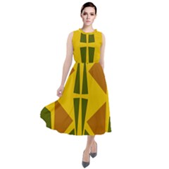  Abstract Geometric Design   Geometric Fantasy  Terrazzo  Round Neck Boho Dress by Eskimos