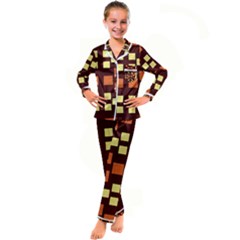 Abstract Pattern Geometric Backgrounds  Kid s Satin Long Sleeve Pajamas Set by Eskimos