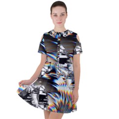 Rainbow Assault Short Sleeve Shoulder Cut Out Dress  by MRNStudios