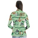 Seamless Pattern Fishes Pirates Cartoon Drape Collar Cardigan View2