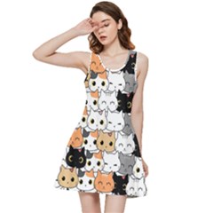 Cute-cat-kitten-cartoon-doodle-seamless-pattern Inside Out Racerback Dress by Jancukart