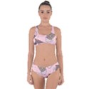 Seamless Pattern Adorable Cat Inside Cup Criss Cross Bikini Set View1