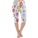 Easter Seamless Pattern With Cute Eggs Flowers Lightweight Velour Cropped Yoga Leggings View1