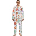 Easter Seamless Pattern With Cute Eggs Flowers Men s Long Sleeve Velvet Pocket Pajamas Set View1