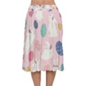 Cute Bunnies Easter Eggs Seamless Pattern Velvet Flared Midi Skirt View2