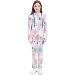 Cute Bunnies Easter Eggs Seamless Pattern Kids  Tracksuit by Jancukart