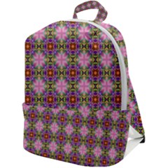 Seamless Psychedelic Pattern Zip Up Backpack by Jancukart