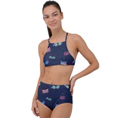 Bra Set Pattern High Waist Tankini Set by Jancukart