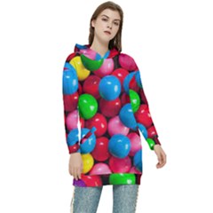 Bubble Gum Women s Long Oversized Pullover Hoodie by artworkshop