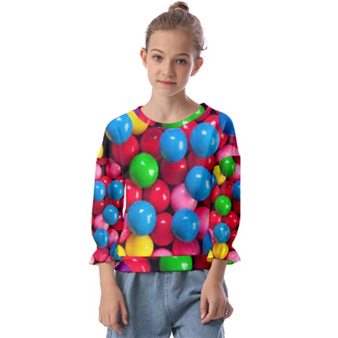 Bubble Gum Kids  Cuff Sleeve Top by artworkshop