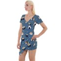 Sushi Pattern Short Sleeve Asymmetric Mini Dress View1