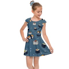 Sushi Pattern Kids  Cap Sleeve Dress by Jancukart