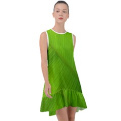 Banana Leaf Frill Swing Dress by artworkshop