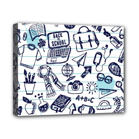 Hand-drawn-back-school-pattern Canvas 10  X 8  (stretched) by Jancukart