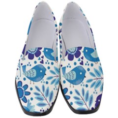 Pattern-with-birds Women s Classic Loafer Heels by Jancukart