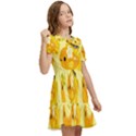 Banana Cichlid Kids  Puff Sleeved Dress View2